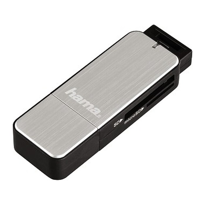 hama Multi-microSD, SD, MultiMediaCard-Kartenleser silber