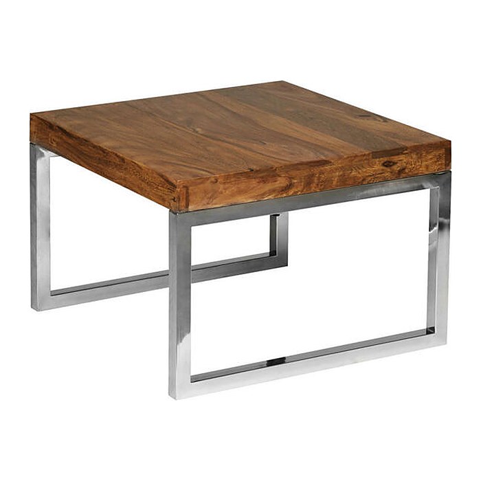 WOHNLING Beistelltisch quadratisch Massivholz sheesham 60,0 x 60,0 x 40,0 cm, 1 St.