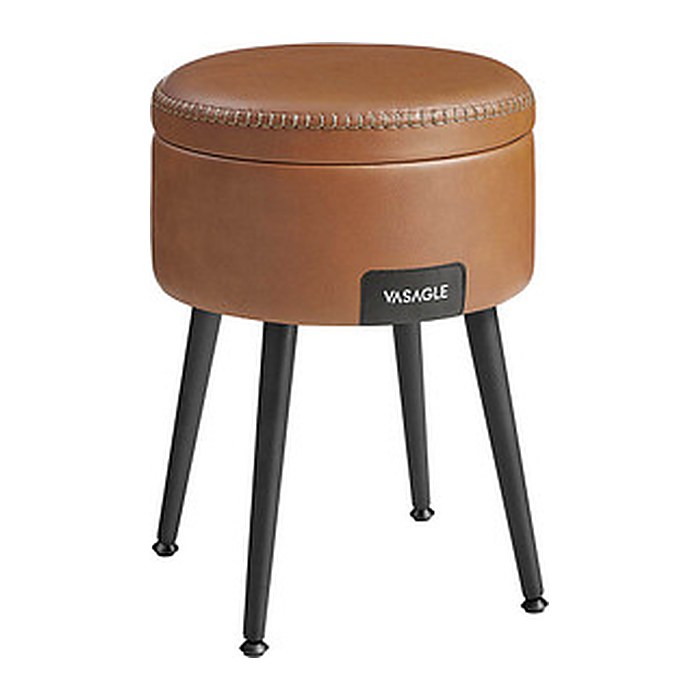 VASAGLE Wohnzimmer-Hocker mit Stauraum LOM005K01 braun Kunstleder, 1 St.