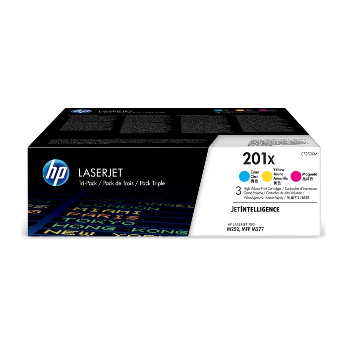 HP 201X (CF253XM) cyan, magenta, gelb Tonerkartuschen, 3er-Set