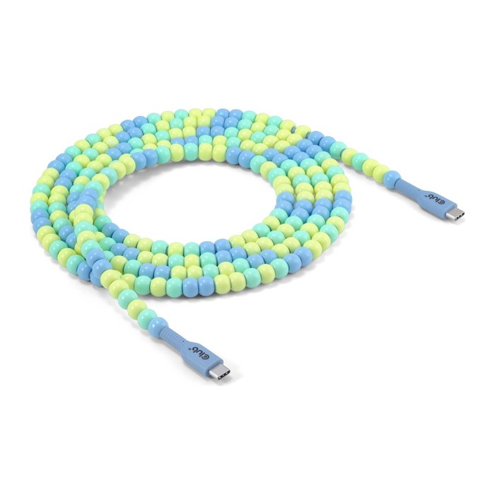 Club3D Lifestyle USB-C Perlen-Kabel PD60W,480Mbps 2m blau retail