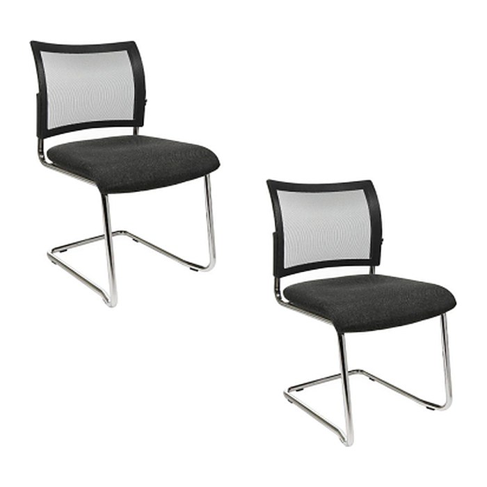 Topstar Besucherstühle Visit 20 Net NV490 G220 anthrazit, schwarz Stoff, 2 St.
