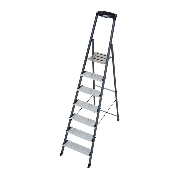 KRAUSE Stehleiter einseitig Securo schwarz 7 Stufen, H: 230,0 cm