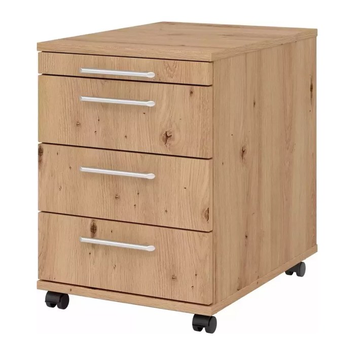 HAMMERBACHER Basic 1606 Rollcontainer asteiche 4 Auszüge 42,8 x 58,0 x 59,0 cm