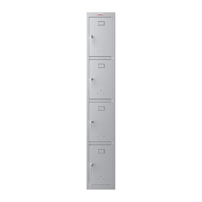 phoenix Spind Locker grau PL1430GGK, 4 Schließfächer 30,0 x 50,0 x 183,0 cm