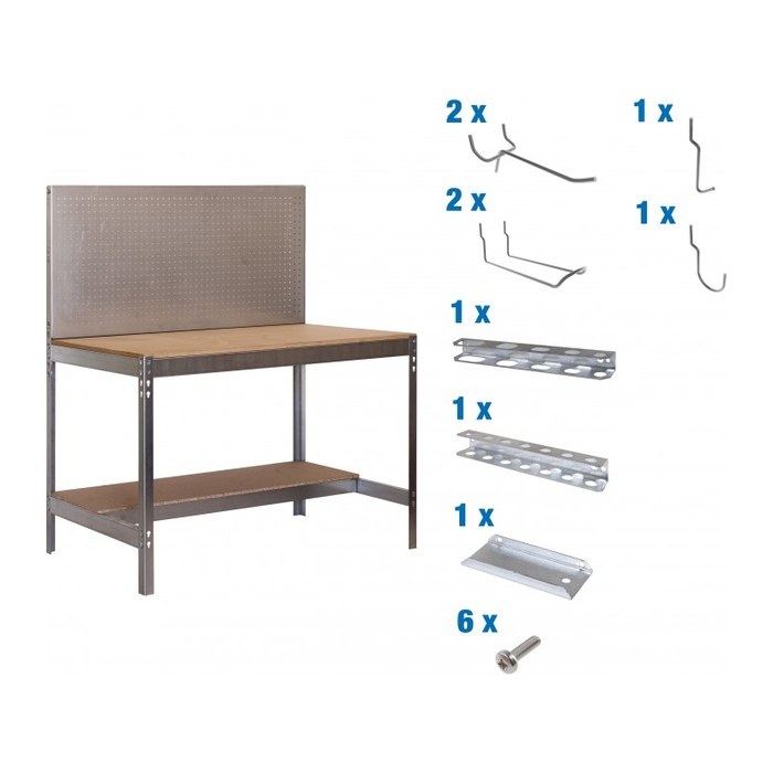 Simonrack Werkbank-Set SIMONWORK BT2 grau 91,0 x 61,0 x 144,5 cm