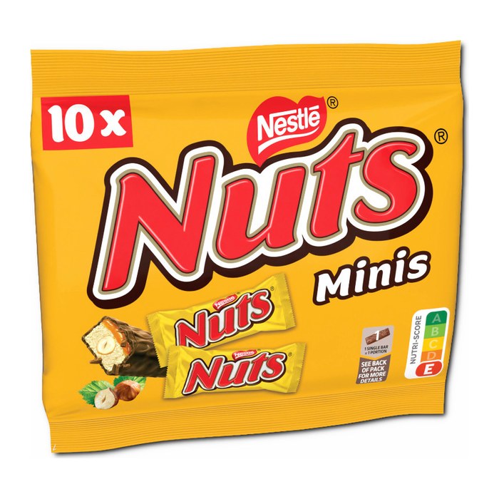 Nestlé NUTS Minis Schokoriegel 10 x 18,5 g, 10 St.