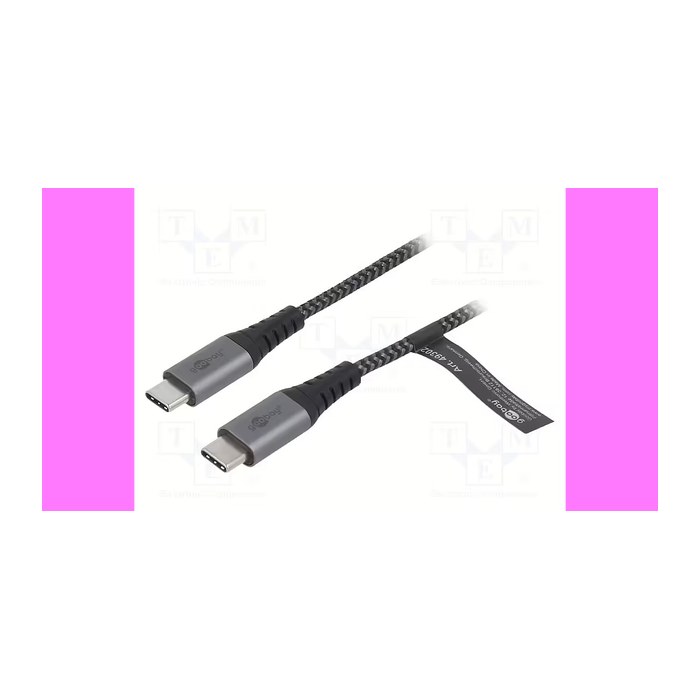 goobay USB C Kabel 2,0 m schwarz, grau, 1 St.