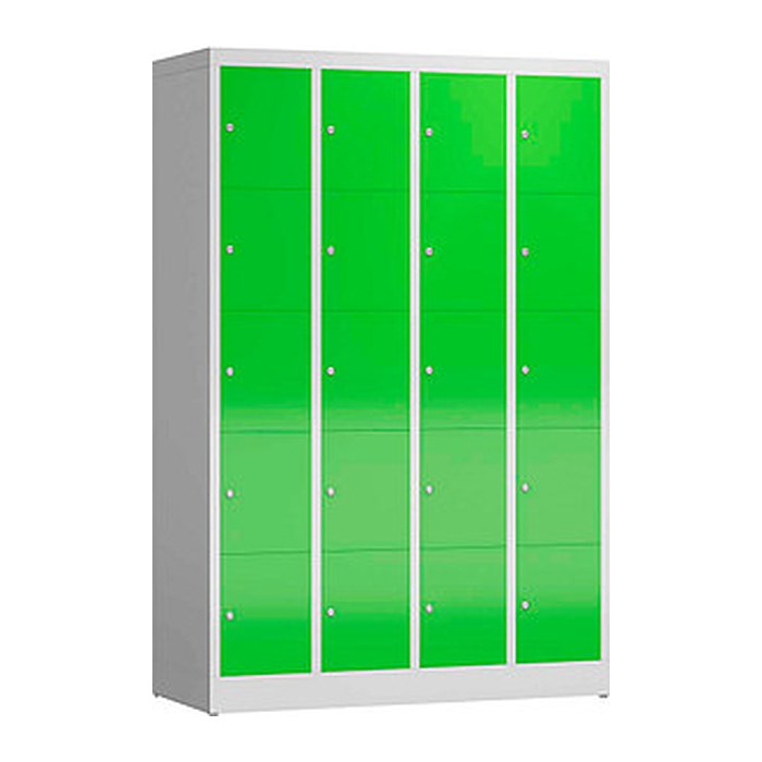 ClassiX Schließfachschrank gelbgrün, lichtgrau X-520545, 20 Schließfächer 118,5 x 50,0 x 180,0 cm