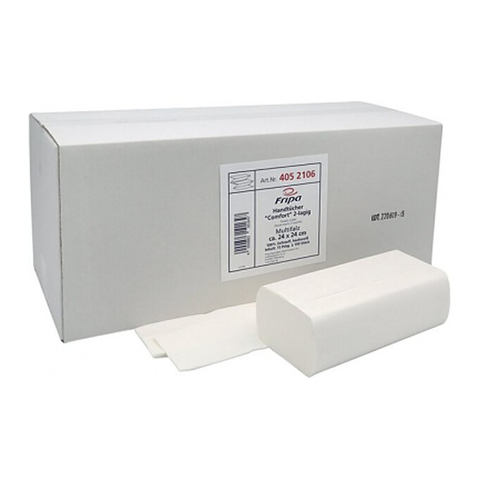 FRIPA Papierhandtücher 4052106 Comfort Zick-Zack-Falzung 2-lagig weiß, 2.250 Tücher