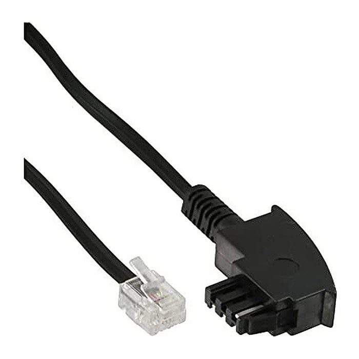 goobay TAE-F/RJ-11,RJ-14 Telefonkabel 6,0 m schwarz, 1 St.