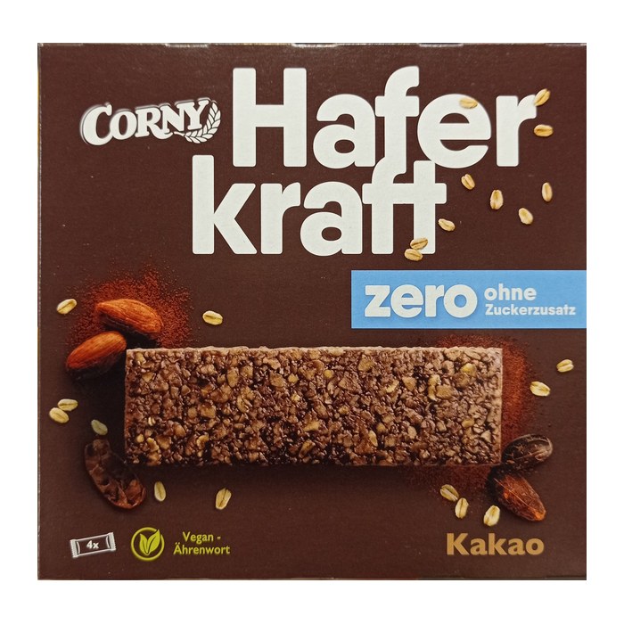 CORNY Haferkraft zero Kakao Müsliriegel 4 Riegel, 4 St.