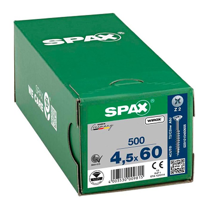 SPAX® Universalschrauben Z2 Senkkopf WIROX 0291010450605 4,5 mm x 60 mm, 500 St.