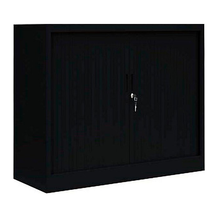 LÜLLMANN Schiebetürenschrank, 555139 tiefschwarz 2 Fachböden 120,0 x 45,7 x 105,0 cm