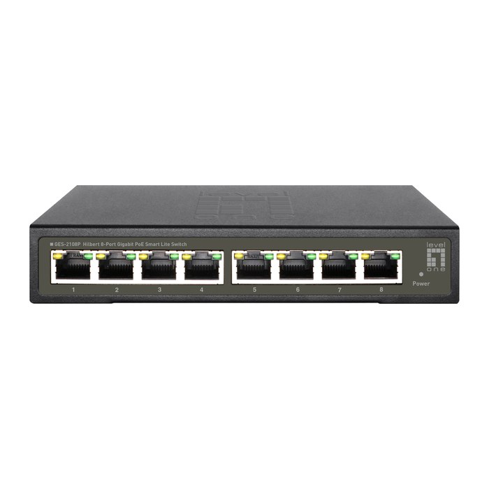 LevelOne PoE+Switch 8xGE PoE+ 120W Hilbert SL managed
