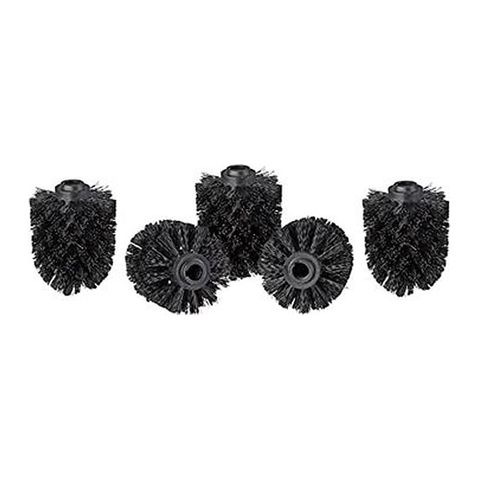 relaxdays Ersatzbürstenköpfe schwarz Kunststoff Innengewinde: 12,0 mm, 5 St.