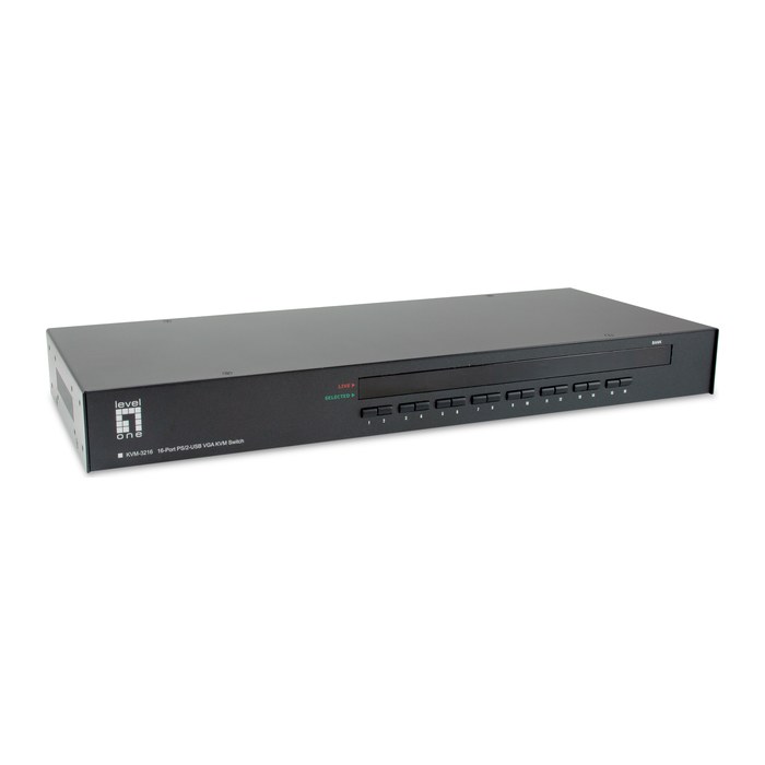 LevelOne KVM Switch 16-Port VGAx16 USB 1.1x2 PS/2x2 VGA sw