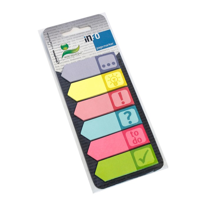 inFO Symbole Haftmarker farbsortiert "Symbole" 6x 25 Streifen