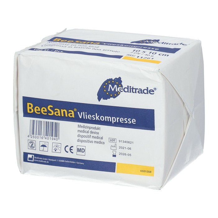 Meditrade® Vlies-Kompressen BeeSana® 1126 weiß 10,0 x 10,0 cm, 100 St.