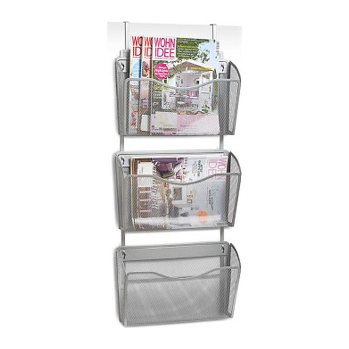 Zeller Wandprospekthalter Mesh silber DIN A4 3 Fächern 35,5 x 9,0 x 85,5 cm, 1 St.
