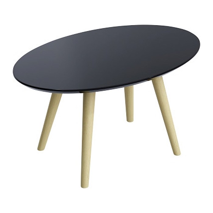 meet powered by PAPERFLOW SCANDI Beistelltisch oval MDF-Platte schwarz 65,0 x 40,0 x 35,0 cm, 1 St.