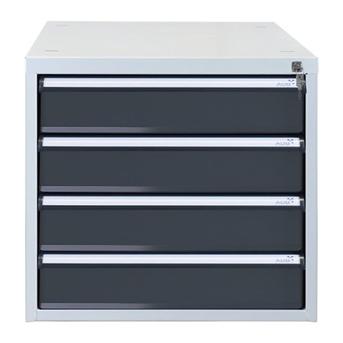 ADB Schubladenschrank anthrazit, lichtgrau 4 Schubladen 53,1 x 70,0 x 50,0 cm, 1 St.