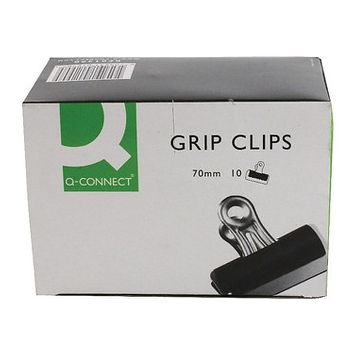 Q-CONNECT Briefklemmer schwarz 7,0 cm, 10 St.