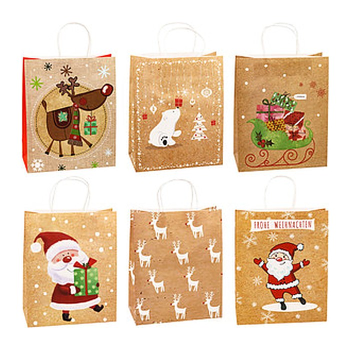 TSI Geschenktüten Weihnachten Serie 1.6 Motiv sortiert 26,0 x 32,0 cm, 12 St.