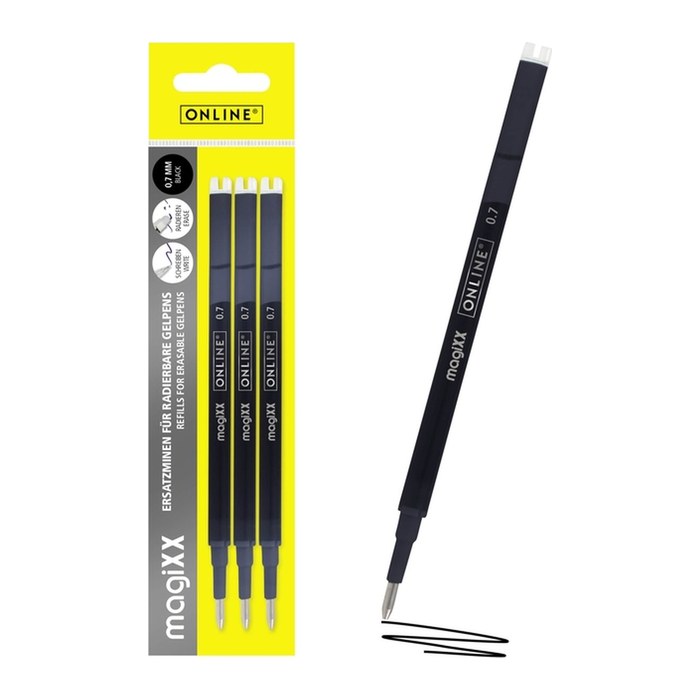 ONLINE® magiXX Gelschreiberminen schwarz 0,7 mm 3 St.