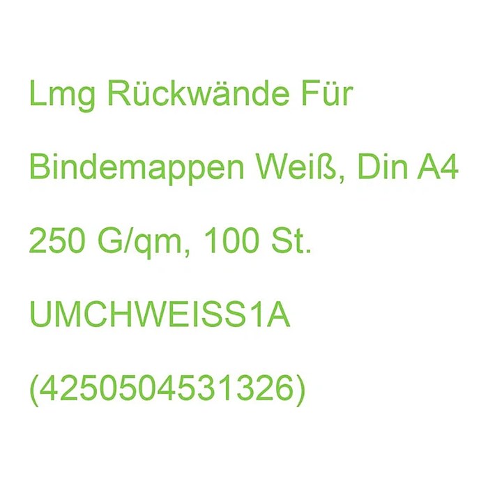 LMG Rückwände für Bindemappen weiß, DIN A4 250 g/qm, 100 St.