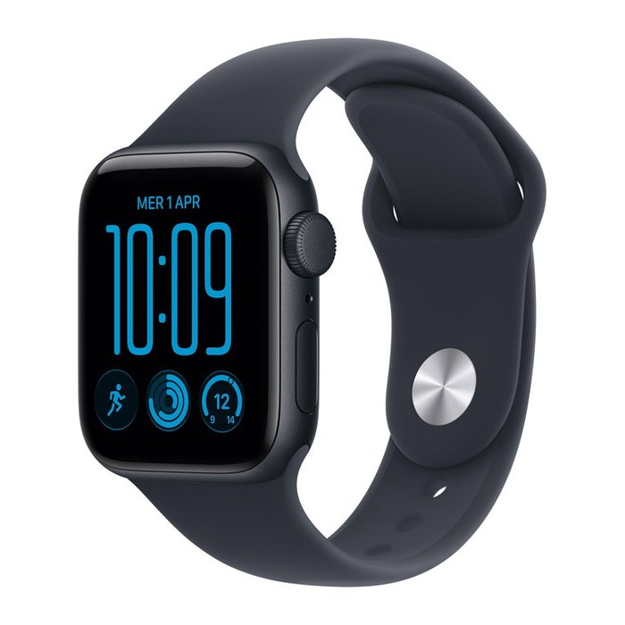 Apple Watch SE3 40 mm Aluminium schwarz (GPS) Sportarmband S/M blau