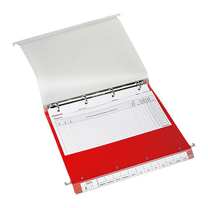 BOI Patienten-Dokumentations-Hängemappe 2-Ringe Click 2 Stationär rot Boden: 2,5 cm, 1 St.