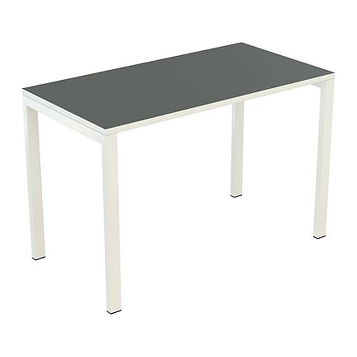 PAPERFLOW easyDesk Schreibtisch anthrazit rechteckig, 4-Fuß-Gestell weiß 114,0 x 60,0 cm