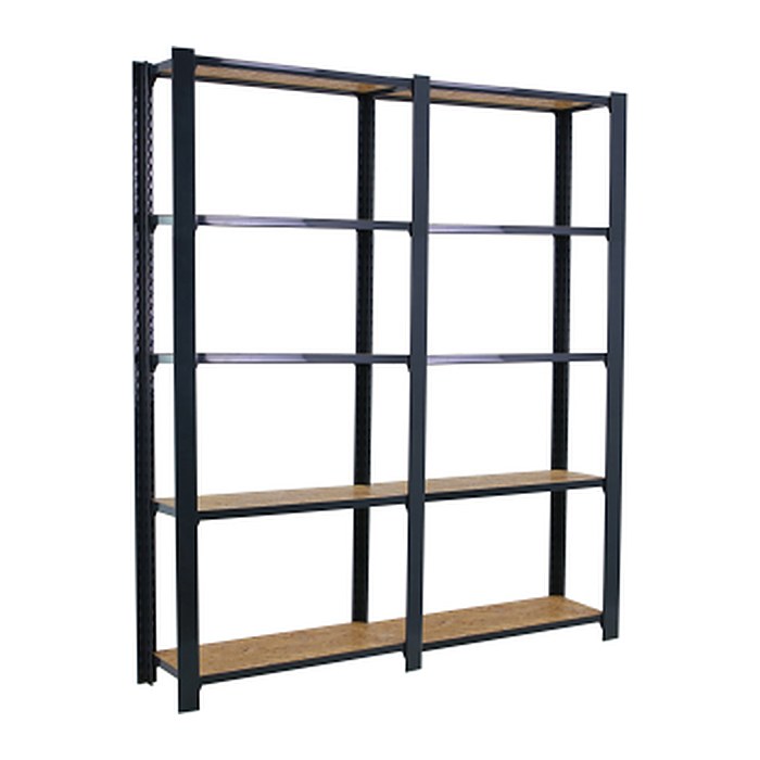 Simonrack Schwerlast-Weitspannregal OFFICLICK 5 8425437127724 anthrazit, braun 160,0 x 30,0 x 210,0 cm