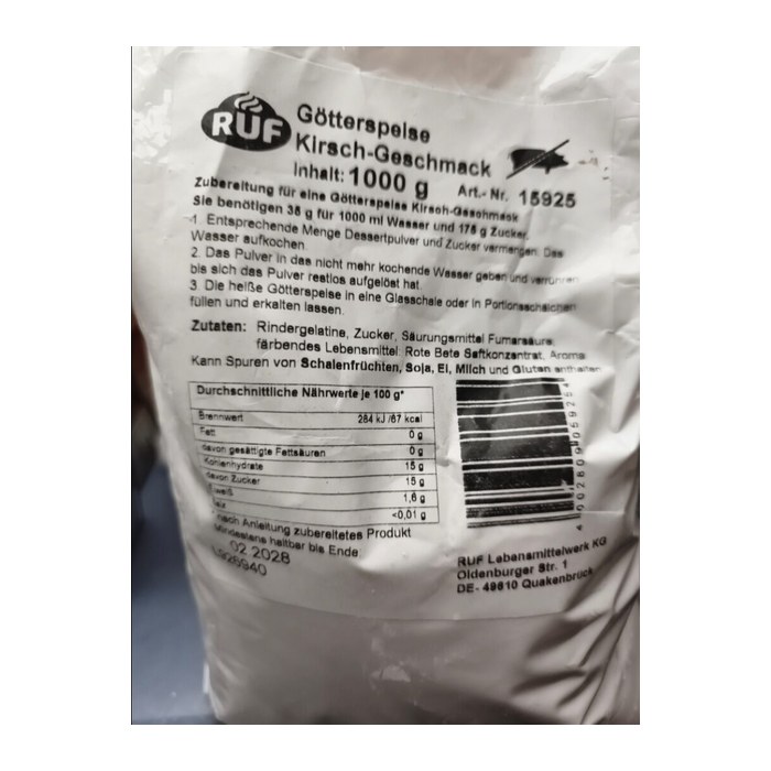 RUF Götterspeise Kirsch-Geschmack 1,0 kg, 1 St.
