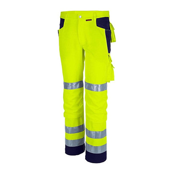 QUALITEX® unisex Warnschutzhose gelb, marine Größe 44