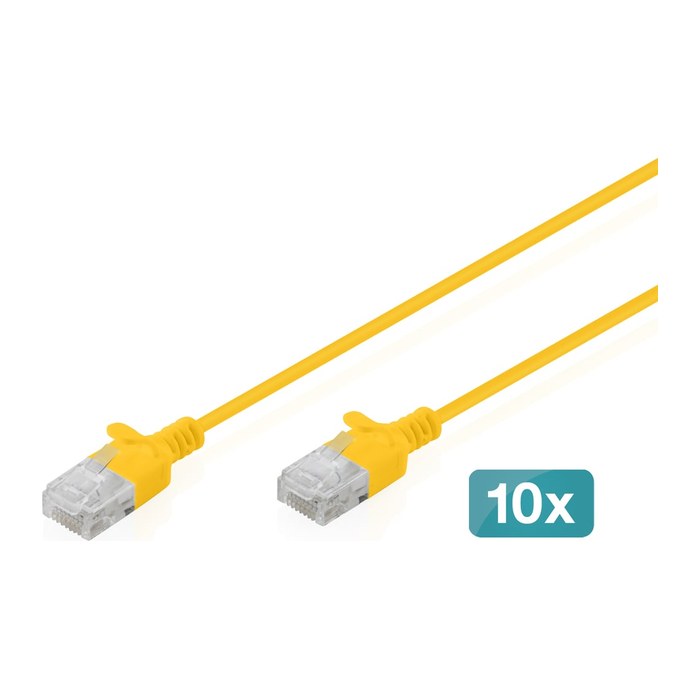 DIGITUS Patchkabel CAT 6 U-UTP Slim 0,5m Gelb 10 Stück