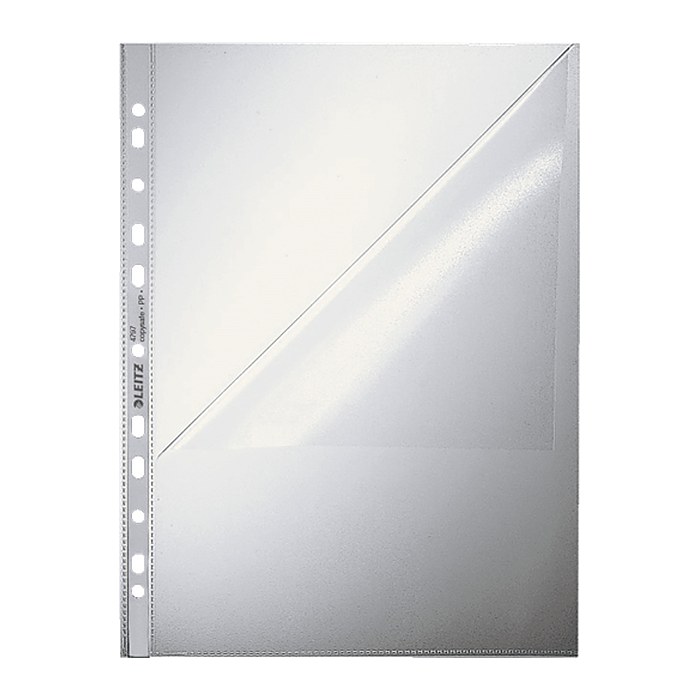 LEITZ Prospekthüllen 4797 DIN A4 transparent genarbt 0,085 mm, 100 St.