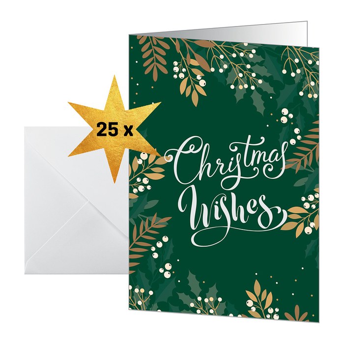 SIGEL Weihnachtskarten Christmas wishes DS092 DIN A6, 25 St.