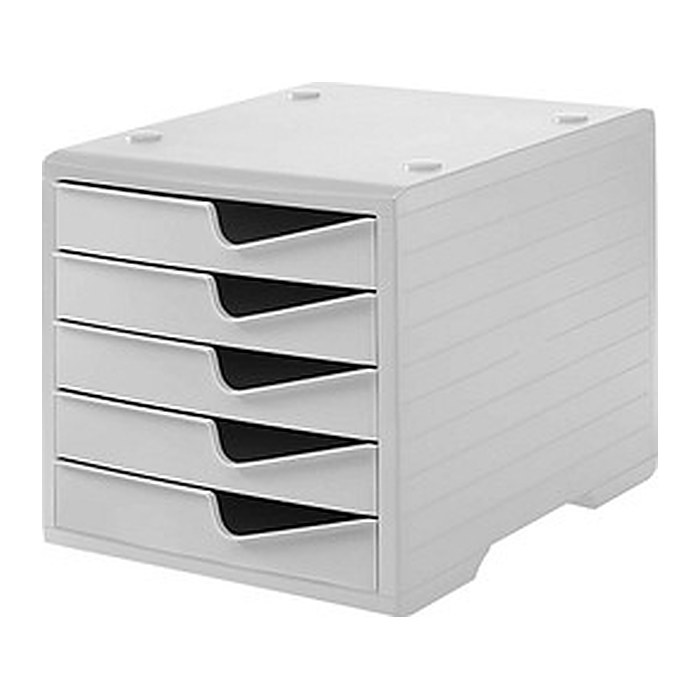 styro Schubladenbox styroswingbox grau 275-8430.881, DIN A4 mit 5 Schubladen, 1 St.