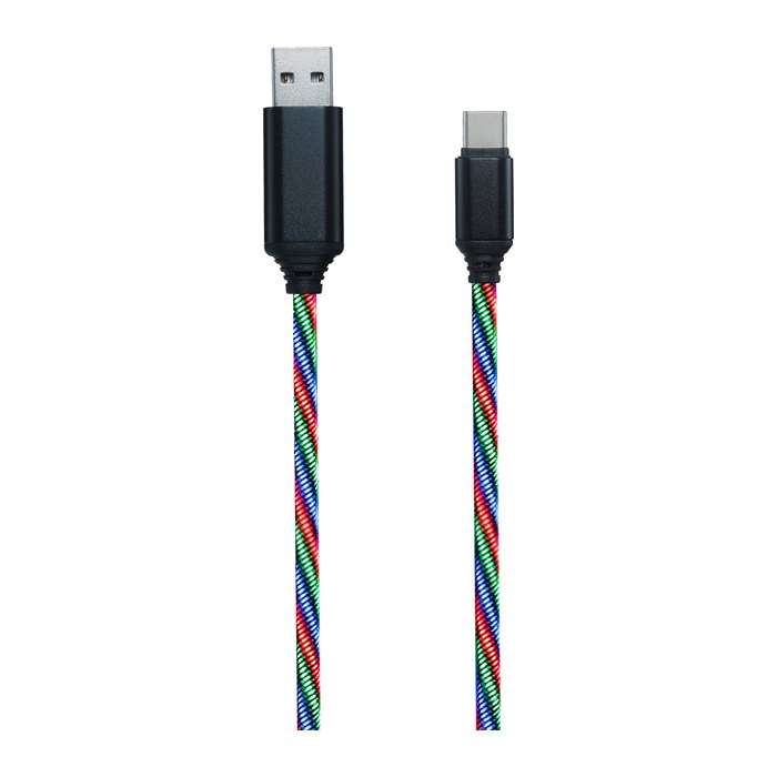 2GO USB Datenkabel "Tricolor" LED-Beleucht. USB-C 3.1 100cm