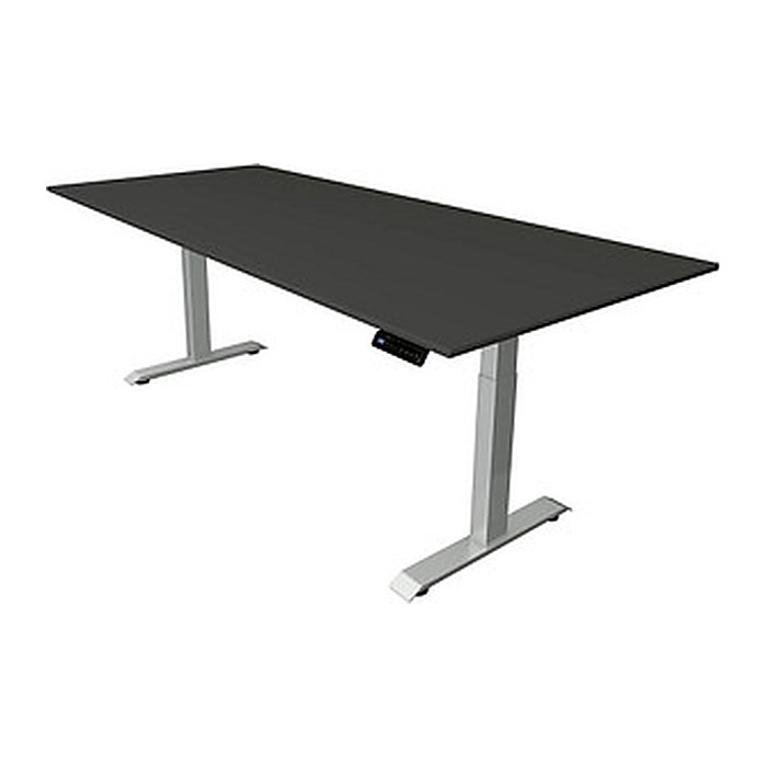 Kerkmann Move 4 elektrisch höhenverstellbarer Schreibtisch anthrazit rechteckig, T-Fuß-Gestell silber 225,0 x 100,0 cm