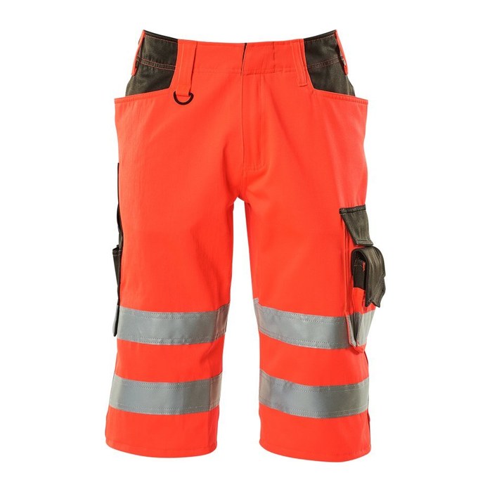 MASCOT® unisex Warnschutzhose kurz Luton rot, dunkelanthrazit Größe 54