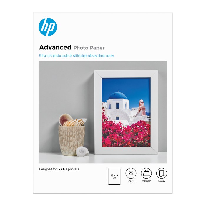 HP Fotopapier Q8696A 13,0 x 18,0 cm glänzend 250 g/qm 25 Blatt