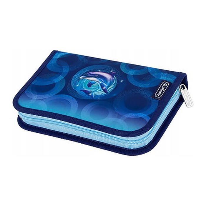 herlitz Federmäppchen befüllt Dolphin Ride blau 31-teilig, 20,5 x 3,8 cm