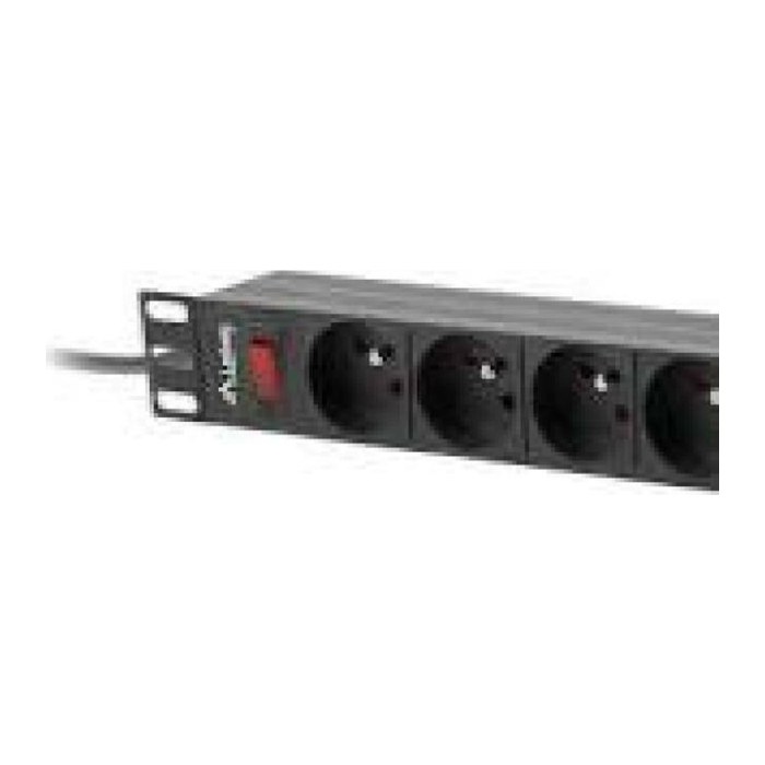 LANBERG 19" PDU-Steckdosenleiste 1U 9xSchuko 3,0m 16A sw