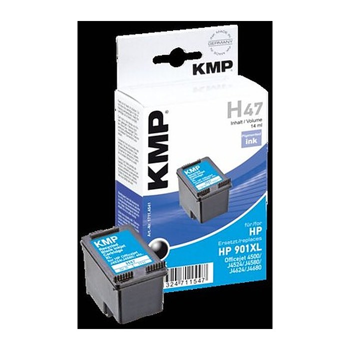 KMP H47 schwarz Druckerpatrone kompatibel zu HP 901XL (CC654EE)