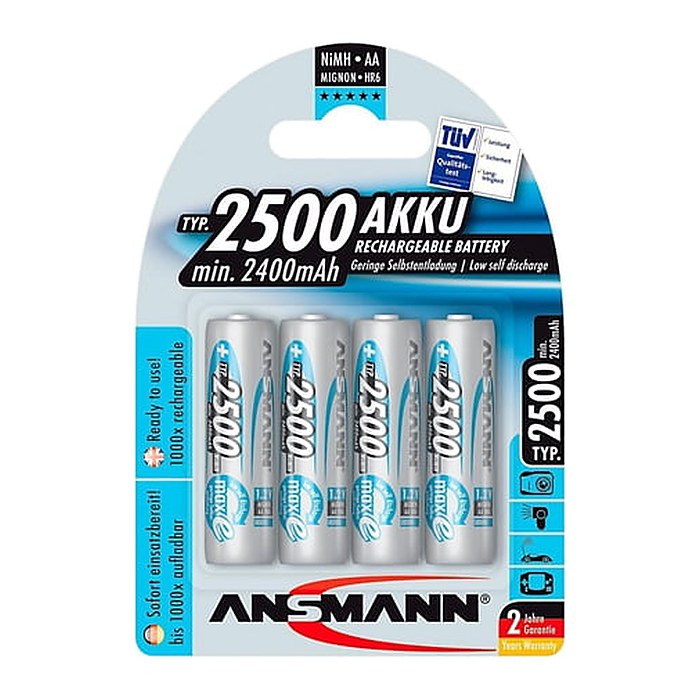 ANSMANN Akkus Ni-MH Mignon AA 2.400 mAh, 4 St.