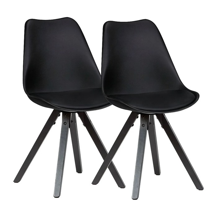 WOHNLING Esszimmerstühle WL6.134 schwarz Kunststoff, 2 St.