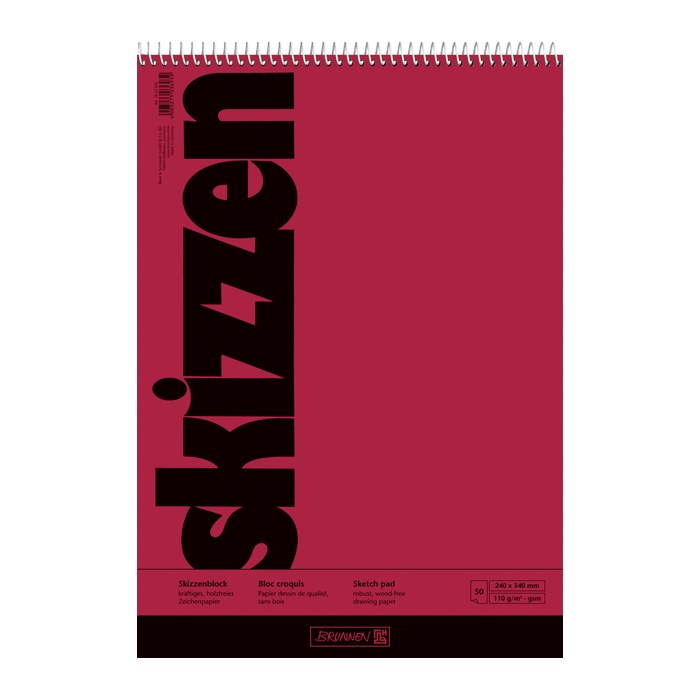 BRUNNEN Skizzenblock 24,0 x 34,0 cm, 1 Block